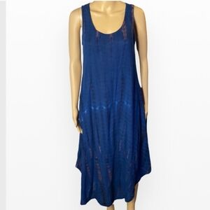Soft Surroundings Found Paradise Tie Dye Midi Tank Dress Size Large